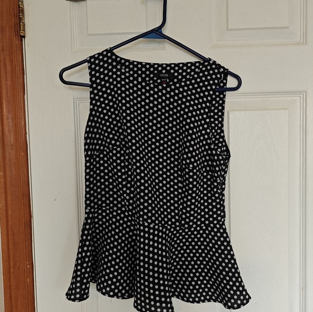 Jacob lightweight Black Polka Dot Women's Top/Blouse. ***Two for $25***